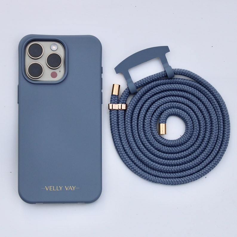 VELLY VAY Steel Blue CASE 2 in 1 mit abnehmbarer Handykette Air, Handyband, iPhone 12 Pro , iPhone 15 Pro, iPhone 14 Pro Max, iPhone 11 Pro Bild 2