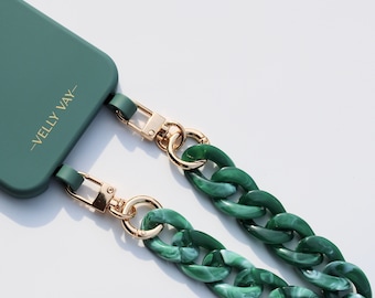 Short marbled mobile phone chain - Hawaii | Compatible with VELLY VAY mobile phone case | Removable chain, mobile phone cord, interchangeable chain, interchangeable strap