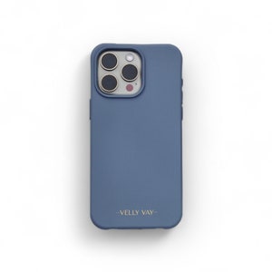 Coque de téléphone simple bleu acier | Compatible avec les chaînes de téléphonie mobile VELLY VAY | Compatible MagSafe, iPhone 16 E, Samsung S25 Ultra