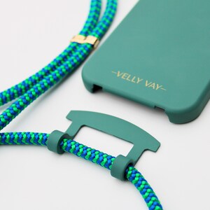 VELLY VAY Ocean CASE 2 en 1 avec dragonne amovible pour téléphone portable Bleu Bahamas Chaîne de téléphone portable pour iPhone 14, iPhone 15, iPhone 11 Pro Max, Samsung S10 image 2