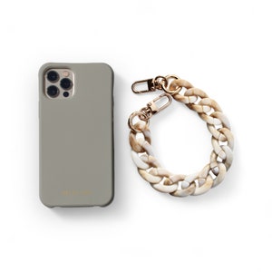 Étui 2 en 1 VELLY VAY Cold Stone avec chaîne amovible et interchangeable Dubaï | Chaîne pour iPhone 16 Pro, 16e, iPhone XS, Samsung S25 Ultra, S21