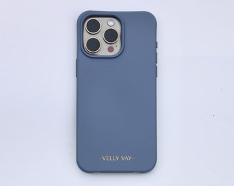 Single mobile phone case Steel Blue, Handycase | Compatible with cell phone chains from VELLY VAY | MagSafe compatible, iPhone 12 Pro, iPhone 14 Pro Max