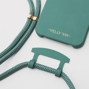VELLY VAY Ocean Case 2 en 1 avec dragonne amovible pour téléphone portable Beach Petrol | Chaîne de téléphonie mobile pour iPhone 16 Pro, iPhone 15, iPhone 12 Pro, Samsung S10