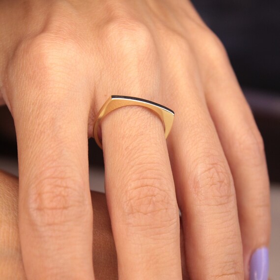 Trendy Double Layer High Polishing Smooth Surface Gold Index Finger Rings  Stainless Steel PVD Plating Tarnish Free Ring For Wome