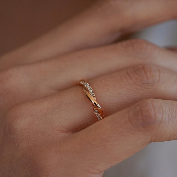Gold Diamond Twist Ring Diamond Eternity Ring Twist Etsy Australia