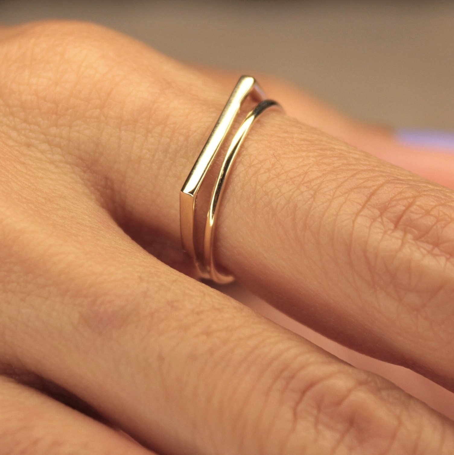 Rose Gold Pointer Finger Ring - Etsy