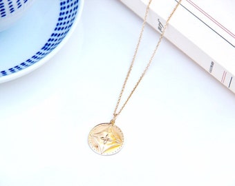 Portiglio, 3 Micron Gold Plated Necklace with Medal