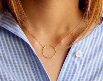 Best sellers: Seminyak, simple circle necklace in 3 micron gold plated