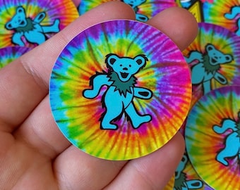 Grateful Dead tie-dye Dancing Bear stickers - Deadhead stickers - grateful dead car sticker - dancing bear stickers - jerry bear