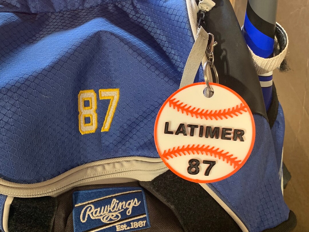 Baseball Bag Tags Customize With Name Name and Colour Etsy