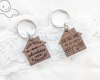 Personalized New Home Keychain, Vacation Rental, Home Sweet Home, Home Keychain, Cabin, Housewarming gift, First Home gift, House Keychain