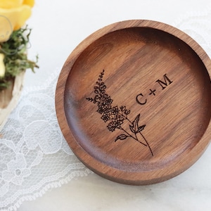 Personalized Birth Flower Jewelry Dish Gift for Her Gift for image 3