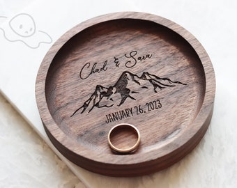 Large Mountain Ring Dish/Custom Jewelry Dish/6th Anniversary Ring Tray/Rustic Ring Holder for Men/Wedding Gift/Engagement Gift/Gift for Wife