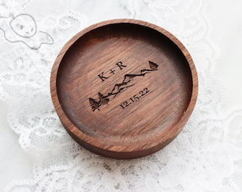 Personalized Mountain Forest Ring Dish/Ring Holder/Engagement Ring Dish/Custom Wedding Ring Dish/5th Anniversary Gift for Her/Mens Ring Dish