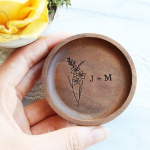 Personalized Birth Flower Jewelry Dish Gift for Her Gift for image 10