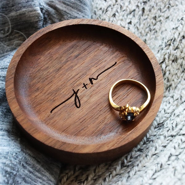 Personalized Initials Ring Dish/Custom Jewelry Dish/Wedding Ring Dish/Wood Ring Holder/Mens Ring Dish/4th Anniversary Gift/Engagement Gift