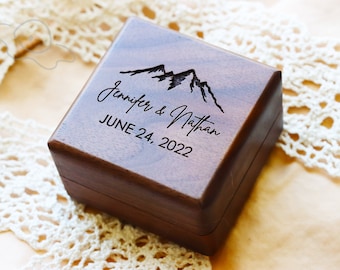 Personalized Double Ring Box/Custom Wedding Ring Box/Engraved Wood Ring Bearer Box/Wedding Ceremony Ring Holder/Proposal or Engagement Gift