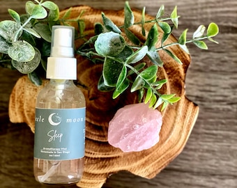 SLAAP/ONTSPANNING SPRAY - Kalmerend, aromatherapie/kussennevel - Biologische etherische oliën - Doordrenkt met rozenkwartskristallen - 100% natuurlijk