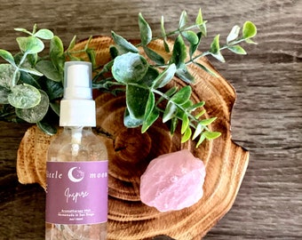 INSPIRE/CREATE - Aromatherapie mist - Biologische etherische oliën - Doordrenkt met rozenkwartskristallen - 100% natuurlijk