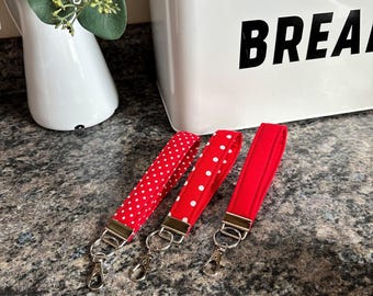 Red Wristlet Keychains, Key Card Wristlets, Gift for Nurse, Keychains, Teacher Gift, Wristlets, Stocking Stuffers