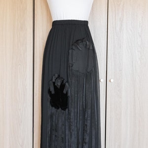 2000s ISCHIKO Silk and Mixed Fabric Midi Skirt