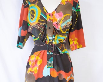 Late 70s early 80s Missoni Silk Jumpsuit / fits size 4-6 US