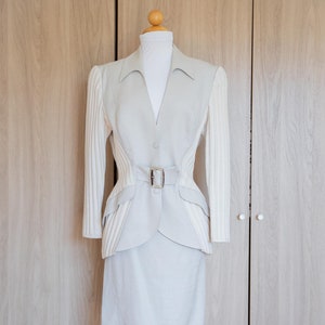90s Cruise Collection Thierry Mugler Mix Fabric Skirt Suit Set