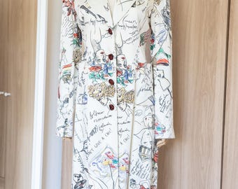 1990s Moschino Couture Original Sketches by Franco Moschino Coat