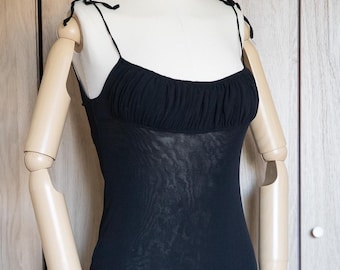 90s Plein Sud Black Ruched Cami Dress