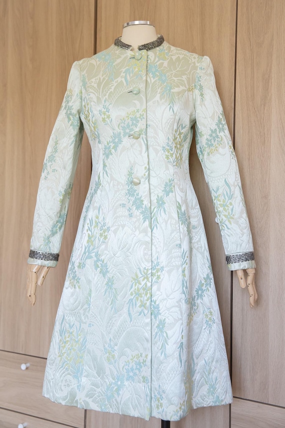 1960s Red Brocade Dress and Jacket Set