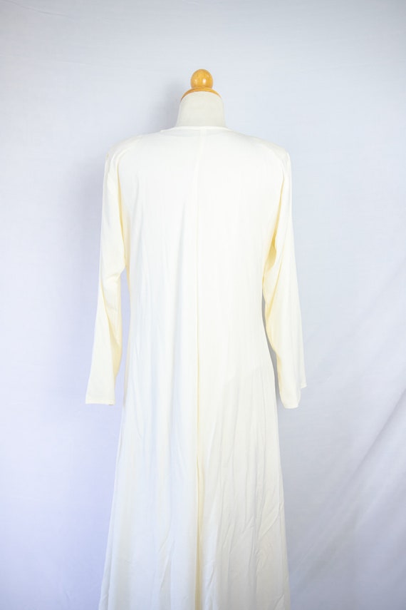 1970s white moroccan caftan / embroidered & beade… - image 8