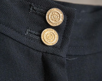 Late 90s Chanel Trousers Gold Chanel Engraved Buttons