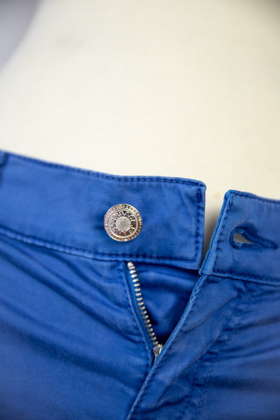 Y2K Versace blue shorts with rhinestone logo pock… - image 4