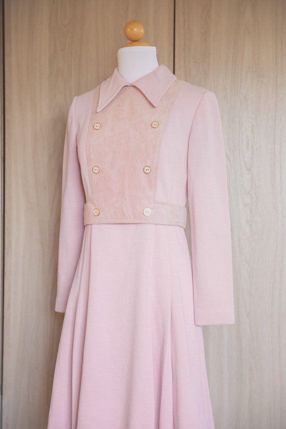 1970s Baby Pink Dress by DW3 for David Warren