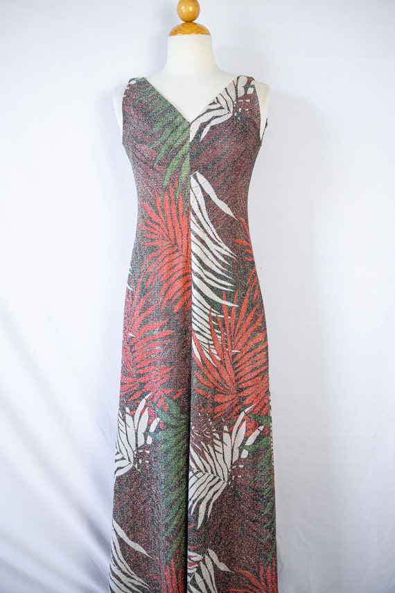 RARE 1970s Tropical Disco Sparkle Maxi & Jacket S… - image 4