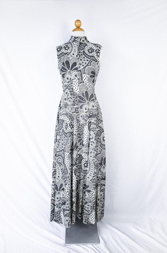 1960's Black and White Psychedelic Sparkle Cocktail Gown / - Etsy