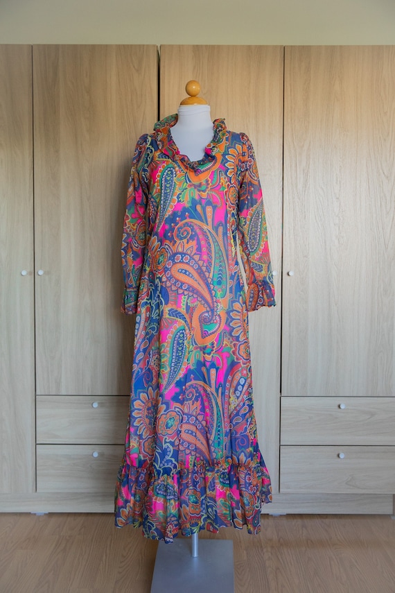 1960s Psychedelic Hostess Dress