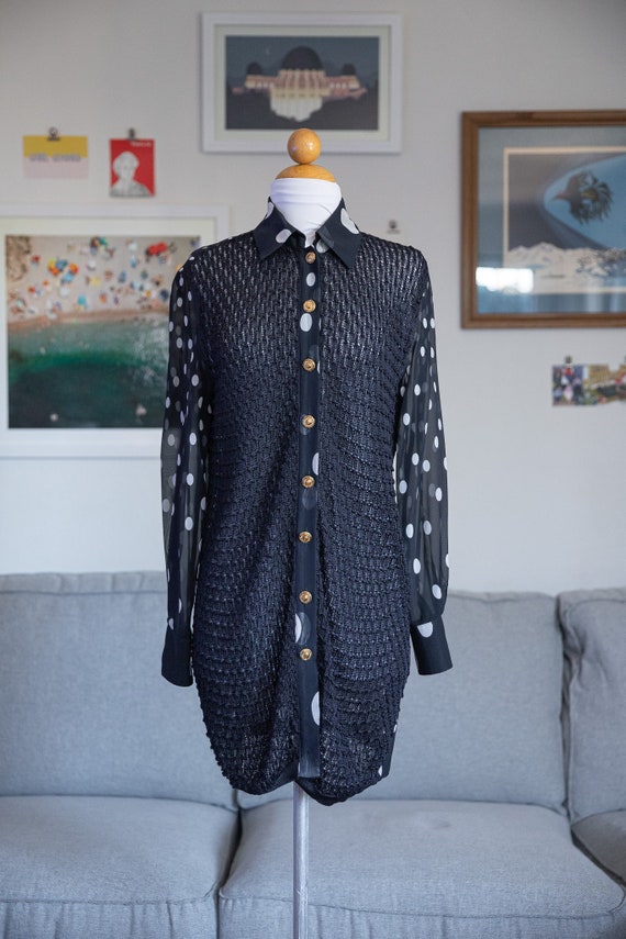 1990s Versace Polka Dot Cardigan