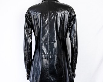 Y2K Yves Saint Laurent Black Patent Leather Safari Jacket Y2K Yves Saint Laurent Black Patent Leather Safari Jacket