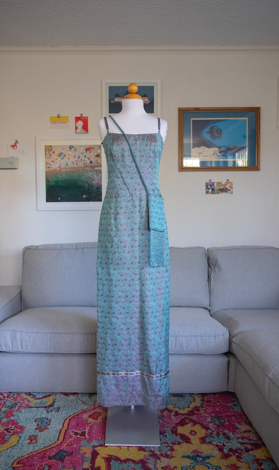1990s Nicole Miller Dress with Matching Beaded Purse UNION MADE!