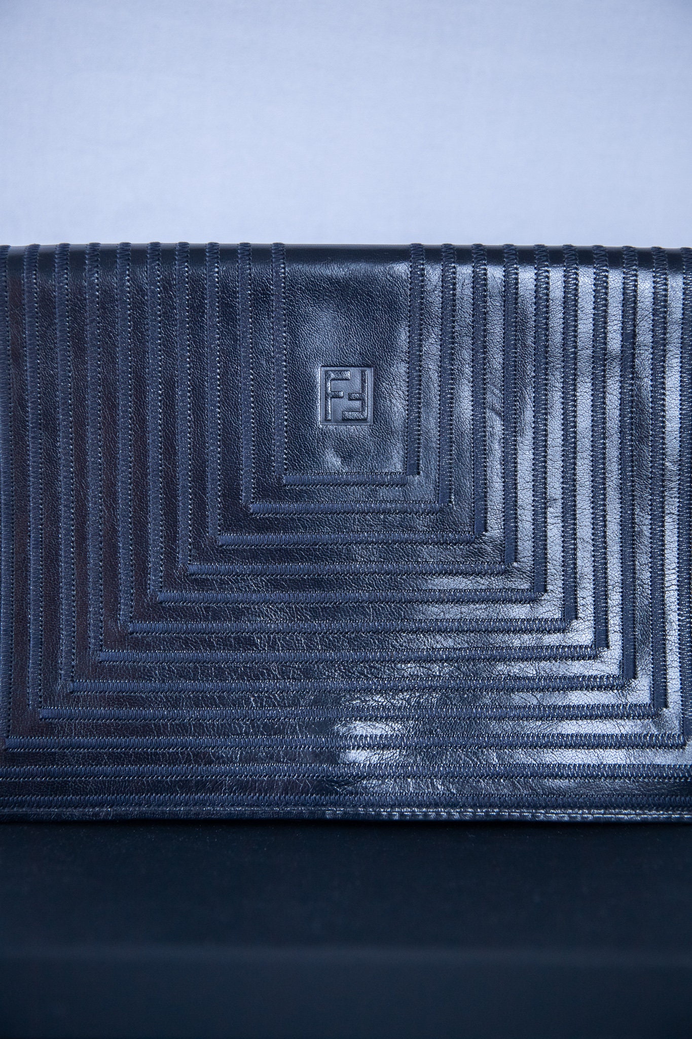 Fendi Midnight Blue Envelope Clutch With Adjustable Strap Shoulder Bag Cross Body Handle Purse Etsy