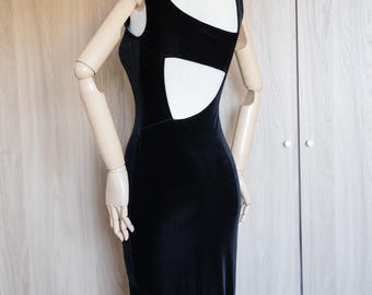 90s Maria Bianca Nero Back Cut Out Cocktail Dress
