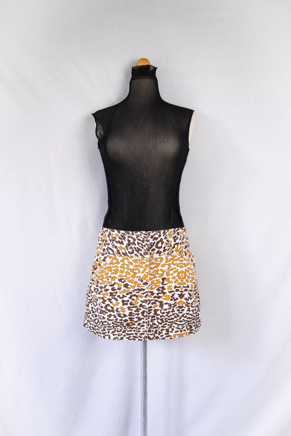 Y2K Roberto Cavalli cheetah print mini skirt / sm… - image 10