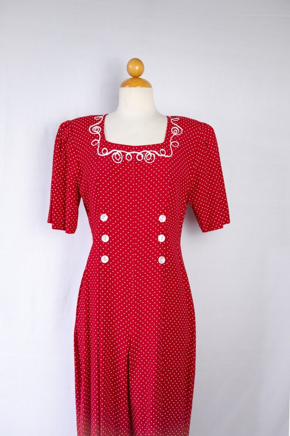 1980s Dawn Joy Fashions red and white polka dot ro