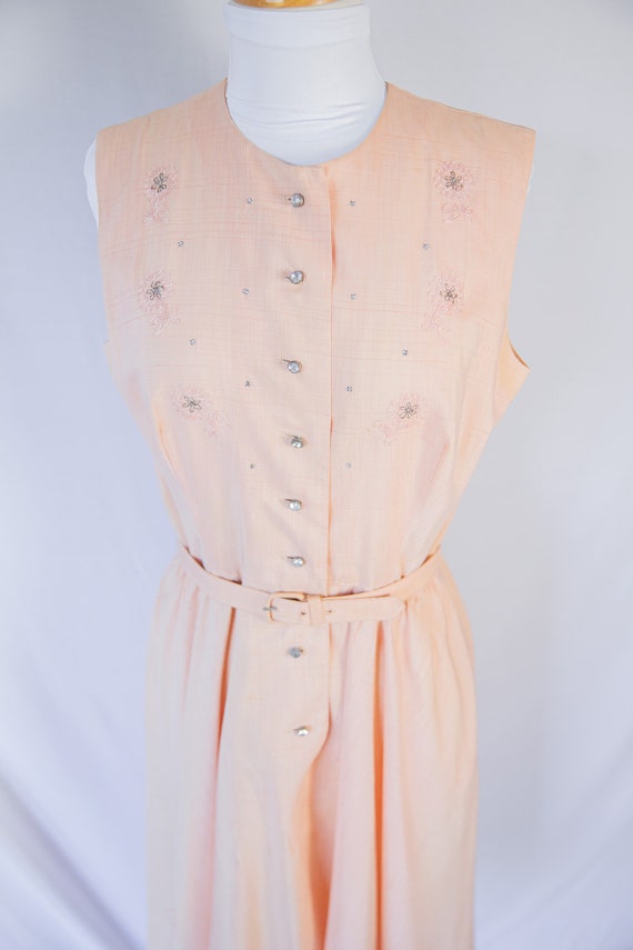 1940s-1950s Salmon Pink Wiggle Dress with Matchin… - image 3