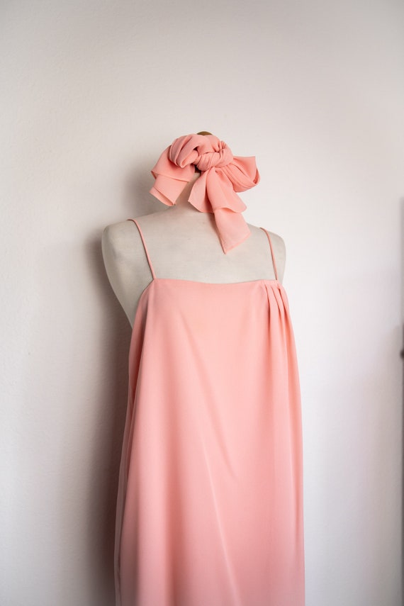 70’s Vintage Pink Slinky Cocktail Dress w/ matchin