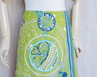 Pucci Esperidi Print Silk Twill Mini Wrap Skirt