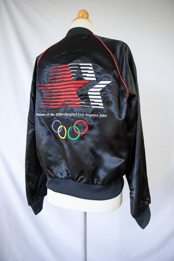ジャケット・アウター  Stockholm Olympic jacket 80s RARE Official 1984 Olympics Flight Crew Satin Bomber Jacket