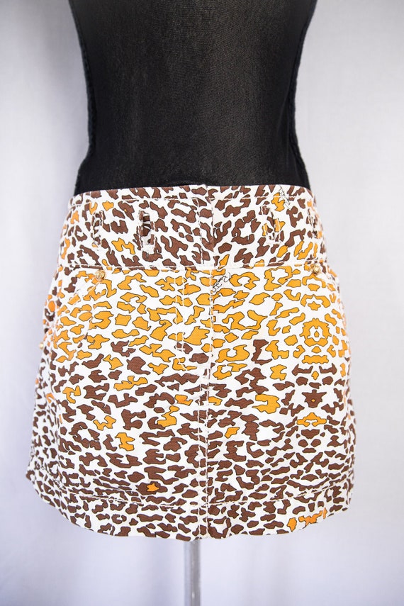 Y2K Roberto Cavalli cheetah print mini skirt / sm… - image 4