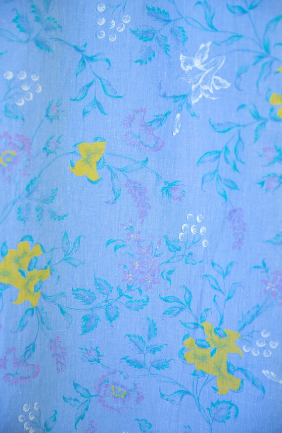 1960s Chambray Flower Print House Dress / Garden Part… Gem